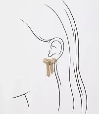 Crystal Bow Waterfall Earrings