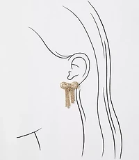 Crystal Bow Waterfall Earrings