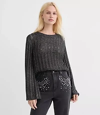Petite Shimmer Drop Stitched Sweater