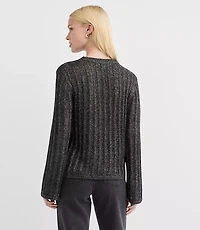 Petite Shimmer Drop Stitched Sweater
