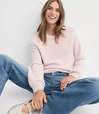 Petite Shimmer Fuzzy Sweater