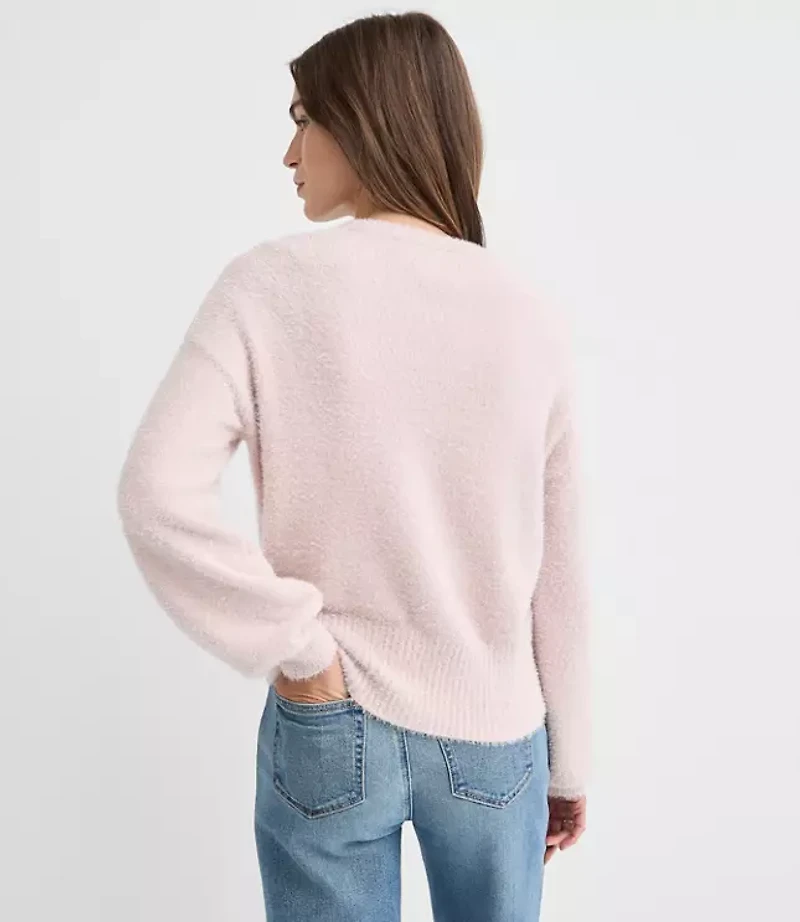 Petite Shimmer Fuzzy Sweater