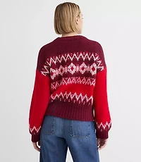 Petite Colorblock Fair Isle Sweater