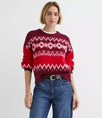 Petite Colorblock Fair Isle Sweater
