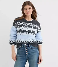 Petite Colorblock Fair Isle Sweater
