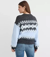 Petite Colorblock Fair Isle Sweater