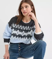 Petite Colorblock Fair Isle Sweater