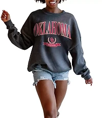 Gameday Couture Oklahoma Sooners Seal The Deal Fleece Crew Neck Pullover