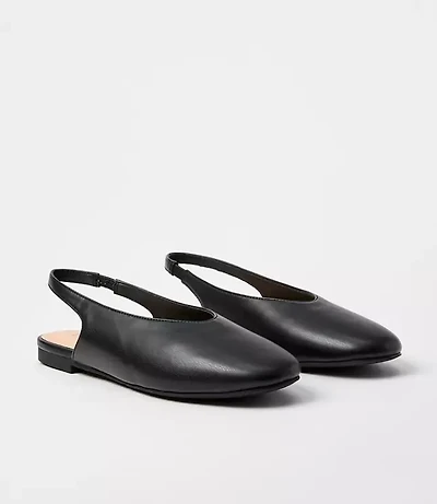 High Vamp Slingback Flats