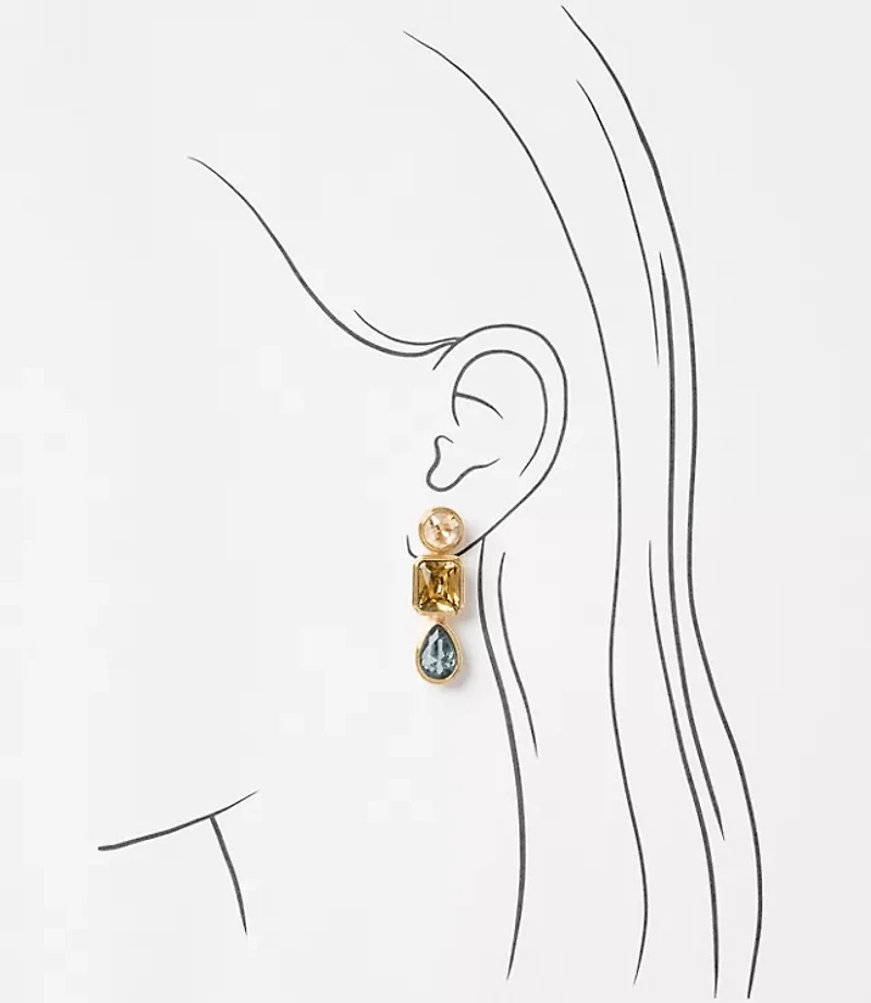 Sparkle Triple Drop Earrings
