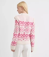 Petite Fair Isle Shoulder Trim Sweater