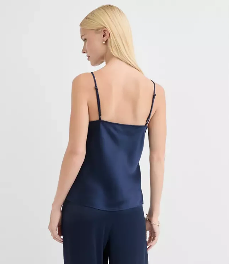 Petite Lace Trim Satin Cami