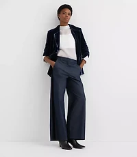 Petite Velvet Tuxedo Stripe Clean Wide Leg Pants Refined Denim