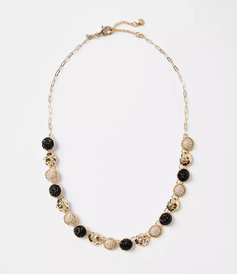Mixed Sparkle Circle Statement Necklace