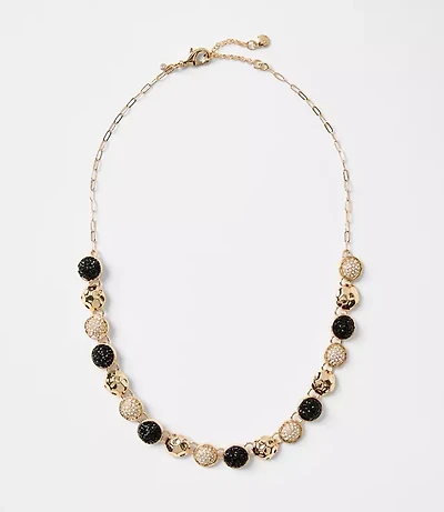 Mixed Sparkle Circle Statement Necklace
