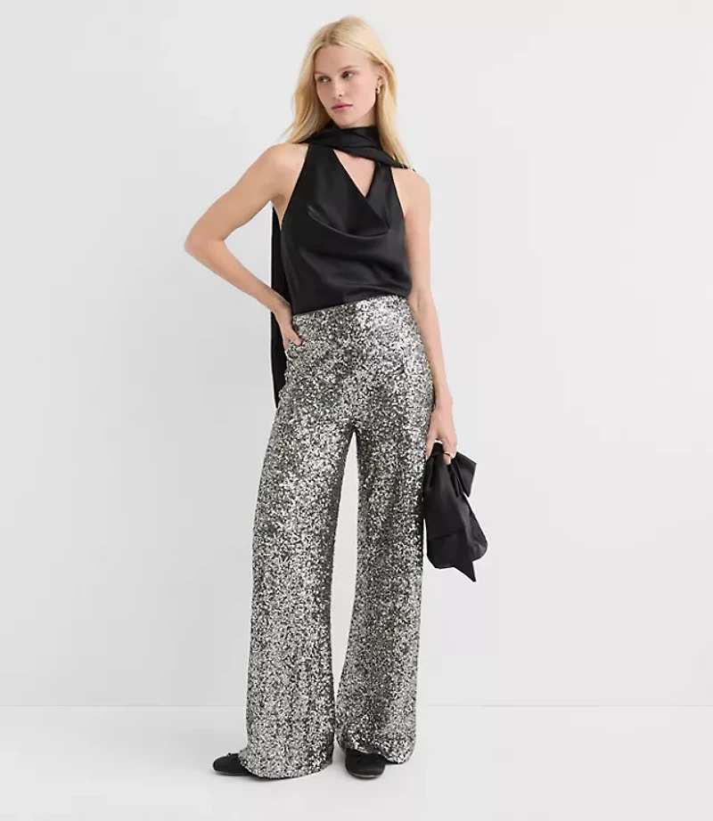 Satin Tie Cowl Neck Shell