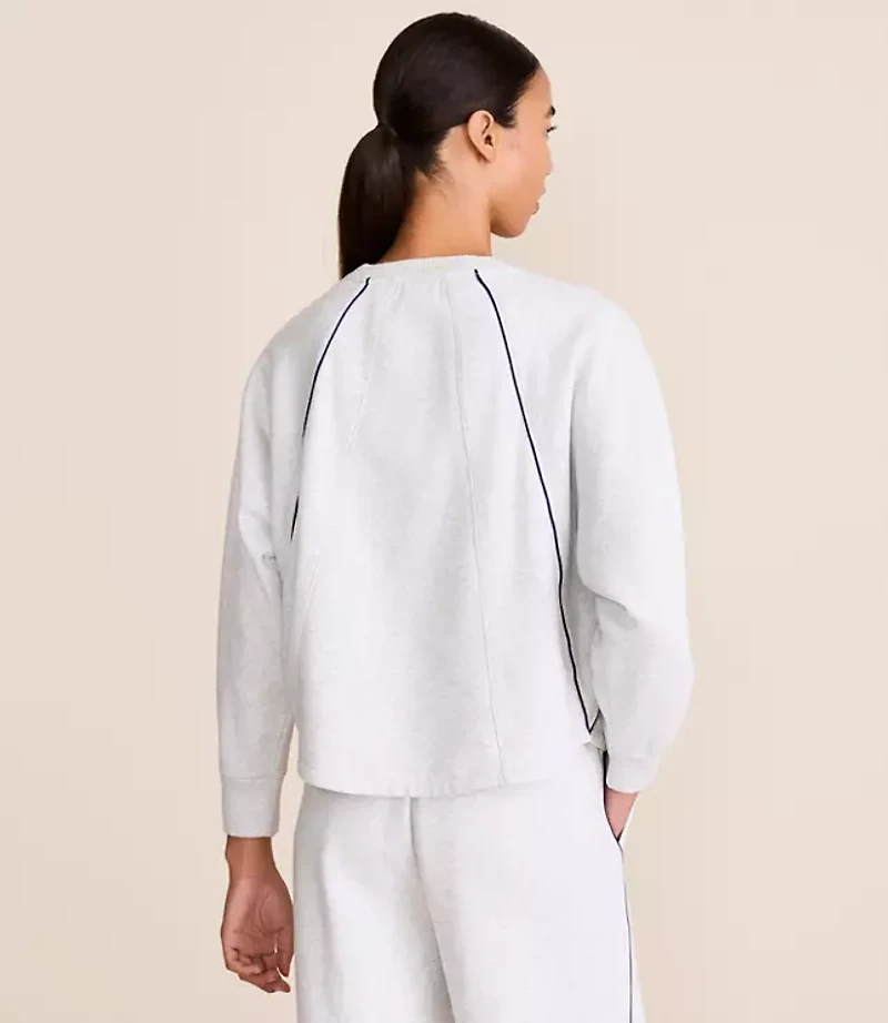 Lou & Grey Heathered Piped Elite Fleece Sweatshirt