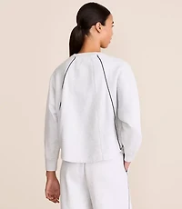 Lou & Grey Heathered Piped Elite Fleece Sweatshirt