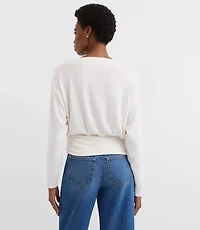 Ruched Hem Boatneck Top