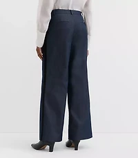 Tall Velvet Tuxedo Stripe Clean Wide Leg Pants Refined Denim