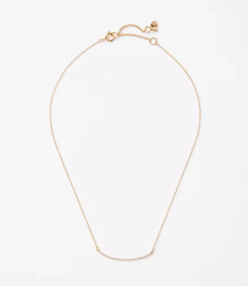Pave Rounded Bar Necklace
