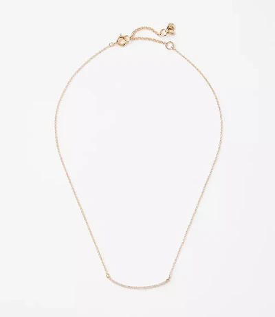 Pave Rounded Bar Necklace