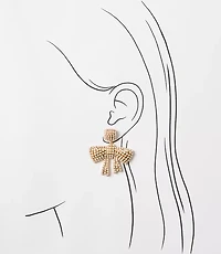Pearlized Bow Statement Earrings