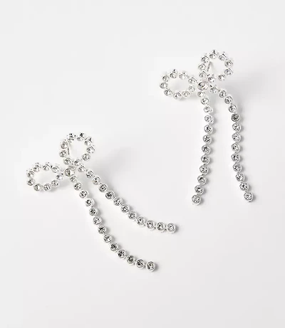 Pave Bow Drop Statement Earrings