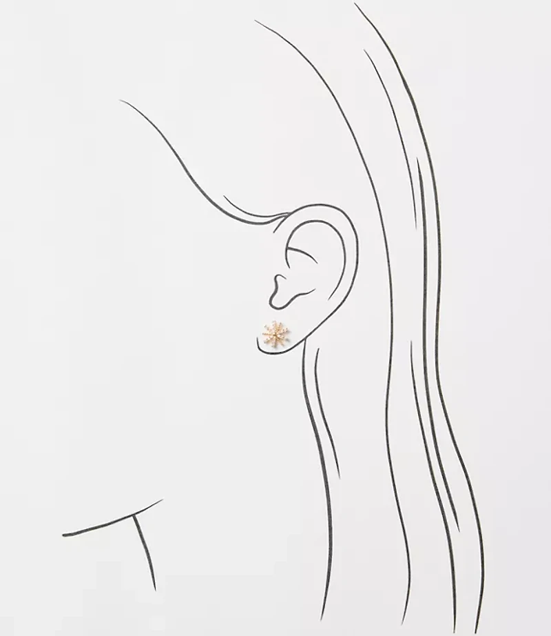 Pave Snowflake Stud Earring Set