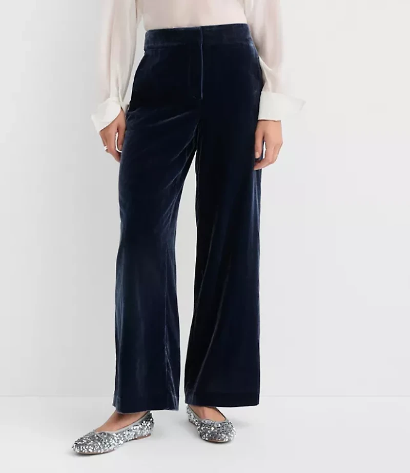 Petite Clean Wide Leg Pants Velvet