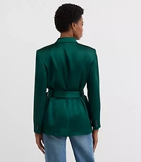 Tall Satin Belted Modern Blazer