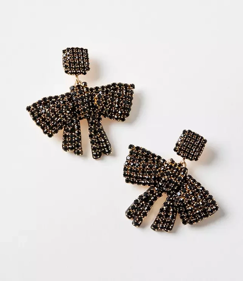 Crystal Bow Statement Earrings