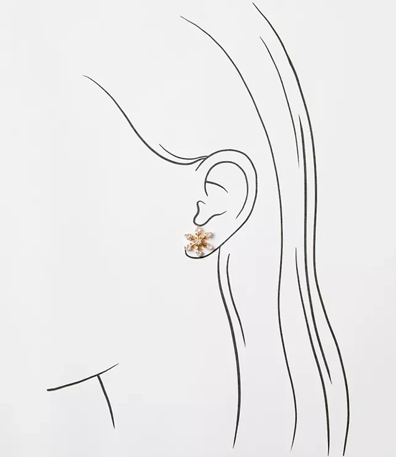 Pave Snowflake Stud Earrings