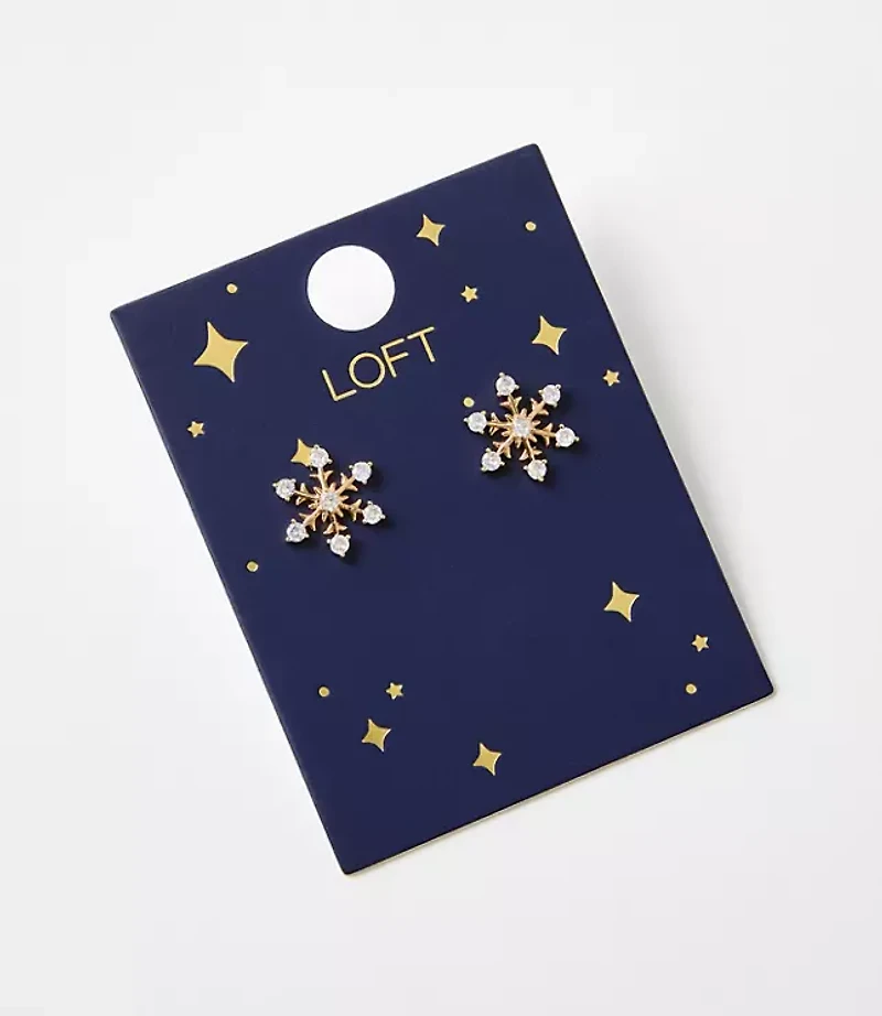 Pave Snowflake Stud Earrings