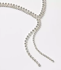 Crystal Y Pull Tie Statement Necklace