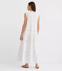 LOFT Beach Crochet Trim Maxi Dress