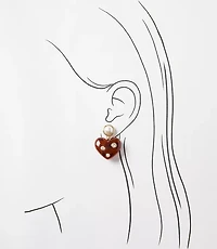 Pearlized Sparkle Heart Drop Earrings