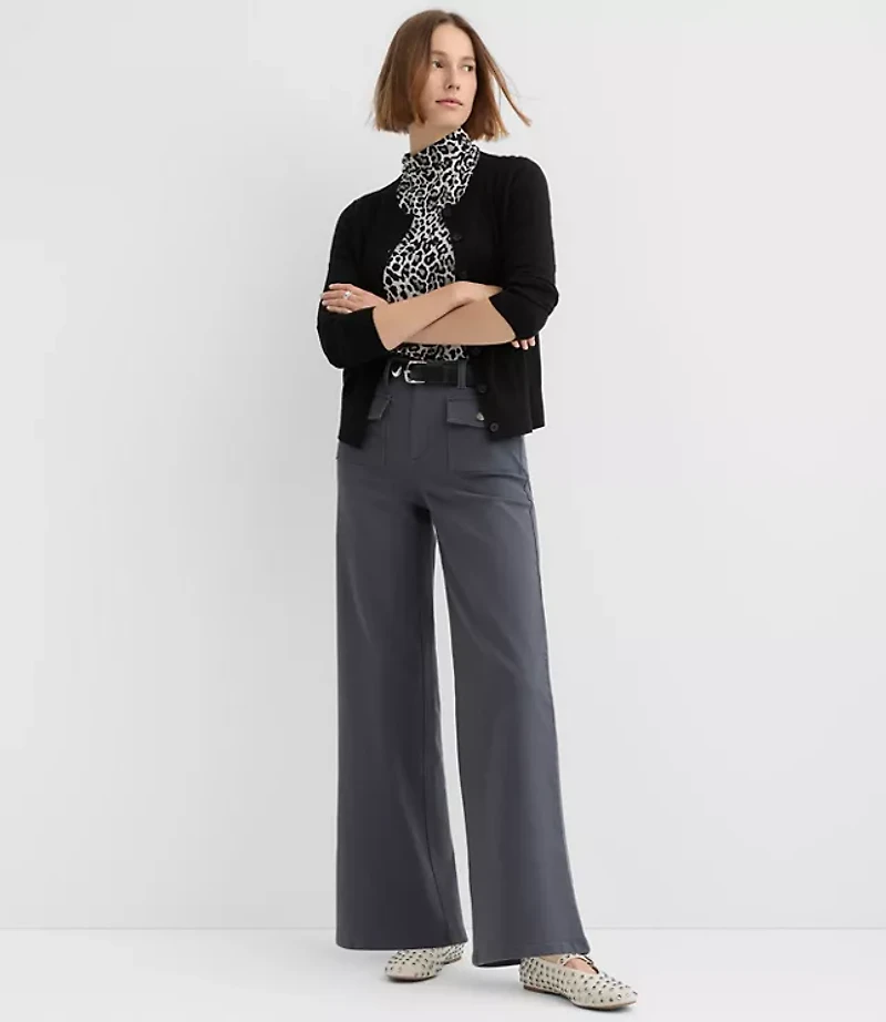 Tall Palmer Wide Leg Pants Twill
