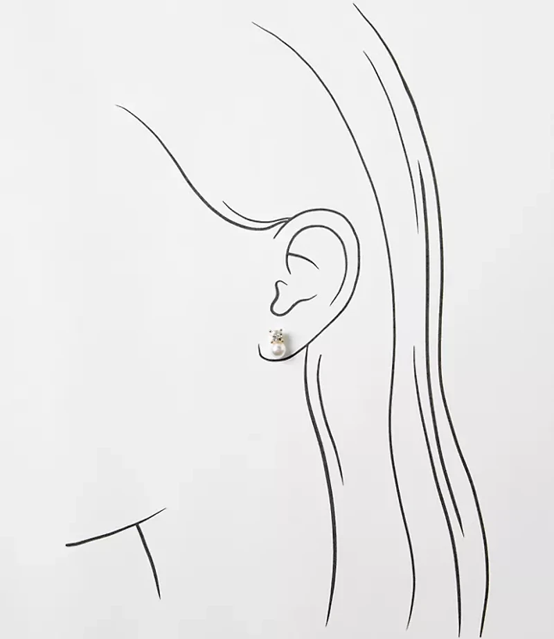 Pearlized Sparkle Stud Earring Set