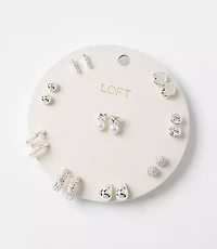 Pearlized Sparkle Stud Earring Set