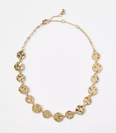 Molded Metal Circle Statement Necklace