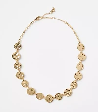 Molded Metal Circle Statement Necklace
