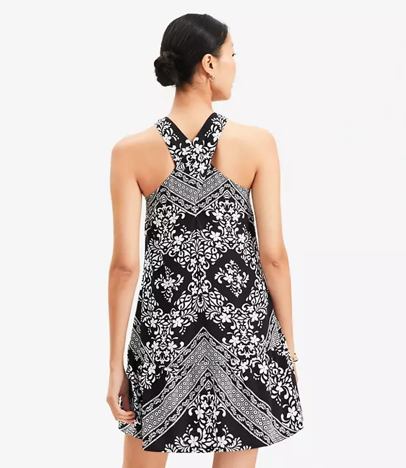Petite Tiled Criss Cross Back Mini Dress