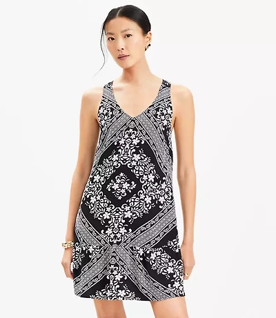 Petite Tiled Criss Cross Back Mini Dress