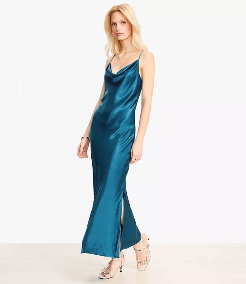 Petite Cowl Midi Slip Dress