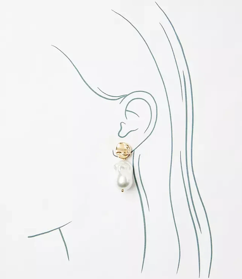 Pearlized Textured Drop Earrings