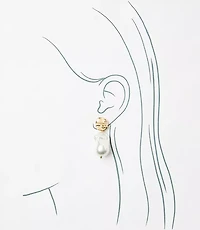 Pearlized Textured Drop Earrings
