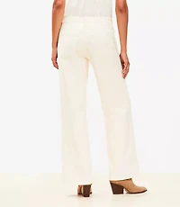 Petite Mid Rise Wide Leg Jeans in Ivory