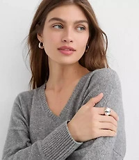 Sparkle V-Neck Relaxed Everyday Sweater