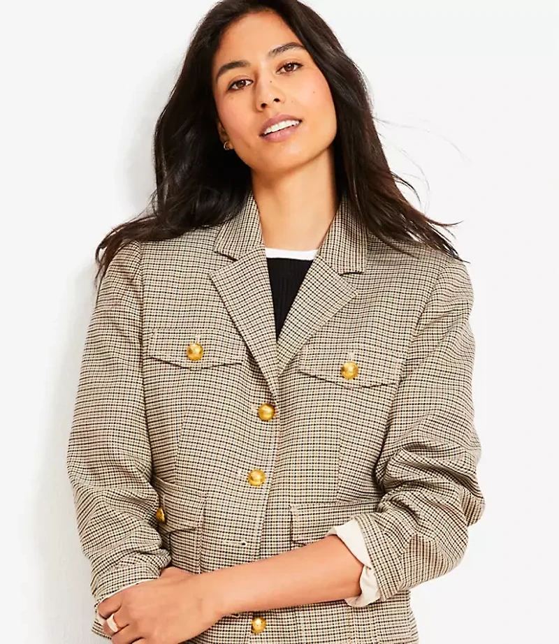 Petite Plaid Eisenhower Jacket